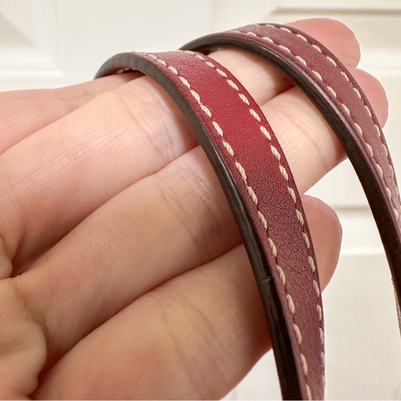 Coach Signature Stripe Vintage Tote Canvas with Burgundy Leather Trim - Picture 7 of 10